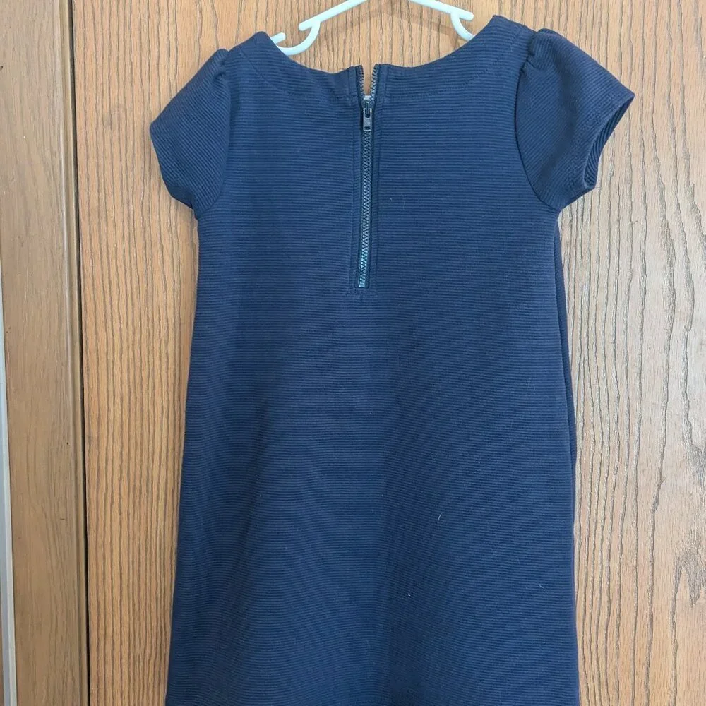 Gymboree Cap Sleeve Ribbed Gold Sequin‎ Horse Dress with Pockets -Girls 5